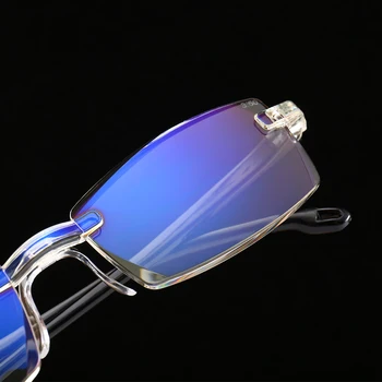Fancy Ultra Naočale Za Čitanje Rimless Žene Muškarci Prozirne Leće Anti-Blu-Ray Računala Naočale Presbyopia Čitatelj Naočale
