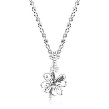 Srebrne perle za izradu nakita sretan четырехлистный djetelina ogrlica privjesak sterling srebro nakit žena DIY perle Besplatna dostava