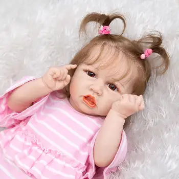 KEIUMI 57 CM Dress Up Baby Doll Toddler Reborn Baby Dolls Full Body Silicone Soft Touch For Kid Chiritmas Chirldren' ' s day Poklon