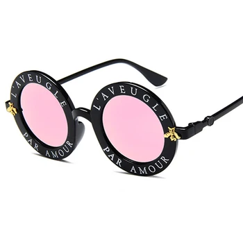 Muškarci Žene okrugle naočale UV400 klasicni okrugle sunčane naočale engleskom slova 'tvrdi malo pčela' sunčane naočale