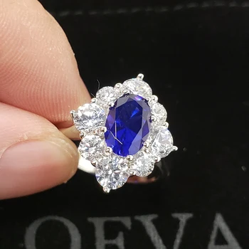 OEVAS 925 sterling srebra Safir vjenčani prsteni za žene pjenušava высокоуглеродистые dijamanti Vjenčanje college fin nakit darove