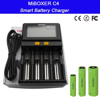Veleprodaja LCD Smart punjač Miboxer C4 za Li-ion IMR ICR LiFePO4 18650 14500 26650 21700 AAA baterija 100-800mAh 1.5 A