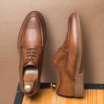 Merkmak 2020 Casual cipele od umjetne kože gospodo crnci gospodo modeliranje cipele muške Оксфордская cipele natikače Muške cipele za zabave visoke kvalitete