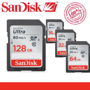 SanDisk Ultra 16GB 32GB 64GB 128GB Class 10 SD kartica SDHC i SDXC Memory Card C10 80MB/s carte sd Support službena provjera