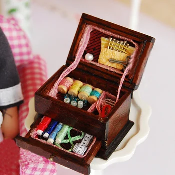 1pc 1:12 berba šivanje rukotvorina igla komplet kutija lutkine minijaturni dekor za djevojke lutka pribor dječje igračke, pokloni glavna igračka