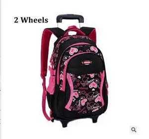Kolica školske torbe kotačima naprtnjače djevojke dječji putni prtljag, Savijena torba djevojke djeca Prometna kolica ruksak na kotačima