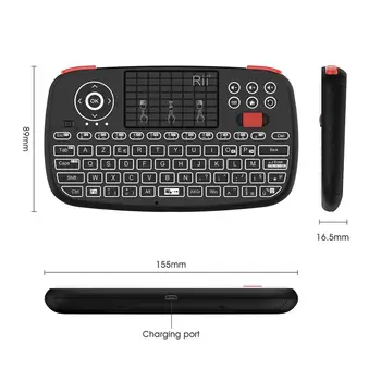 Rii i4 Mini French Keyboard AZERTY 2.4 GHz Bluetooth Dual Modes Ručni Fingerboard Backlit Miš Touchpad za Windows Android