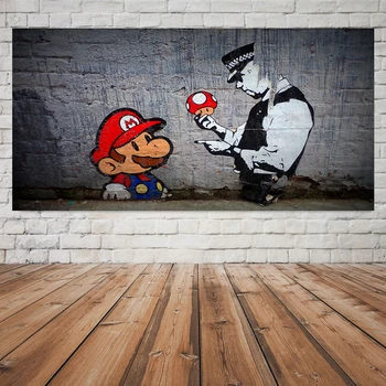 MUTU grafiti Mario ulje na platnu platno slike plakat i grafike zidni umjetničke slike za dnevni boravak doma dekor