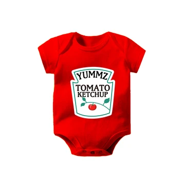 Body Baby Yummz rajčice kečap senf žuta, crvena i žuta body dječak Blizanci odjeća za djevojčice