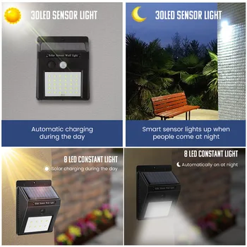 PIR Motion Sensor Wall Light LED Solar Light Vanjski Solar Lamp vodootporan sunčevu svjetlost za uređenje vrta