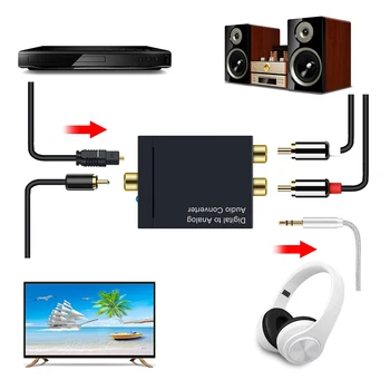 Audio converter Коаксиальное optičkih vlakana Toslink Digital to Jack 3.5 analogni L/R RCA SPDIF digitalni audio dekoder stereo pojačalo