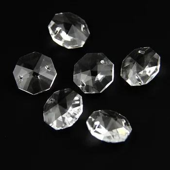 K9 kristalno staklo 14 mm 50 kom. 1 rupa/2 rupe prozirna boja osmerokut perle za luster vijence Prizma dijelova