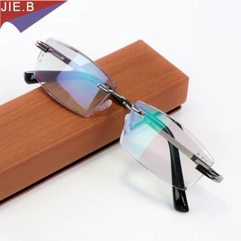 Luksuzno kvaliteta dijamant-rez obrezivanje naočala za čitanje muškarci rimless presbyopia dalekovidnost naočale пресбиопические naočale