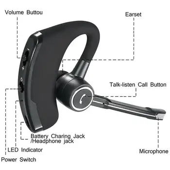 Bežična tehnologija Bluetooth V4.1 slušalica V8S poslovne slušalice auto slušalice za telefoniranje bez korištenja ruku mikrofon Glazba za iPhone Xiaomi Samsung mobilni telefon
