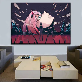 Bez okvira veliki plakat Home Decor Wall Anime Darling in the FranXX Painting Platna Print Hiro Zero Two HD Picture Modern Karikature