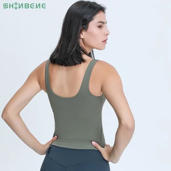SHINBENE Seksi V-neck, yoga vježba je vježba crop top prsluk žene gola osjećati mastan soft soft teretana fitness i sportski grudnjaci vrhovima