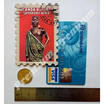 Uganda Afrika suvenir magnet starinski turistički plakat
