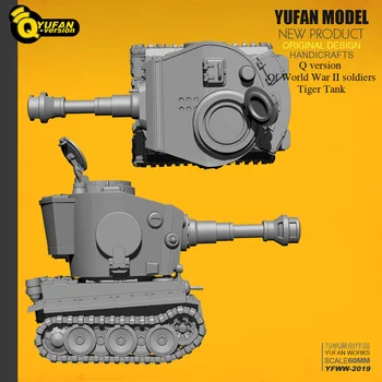 Yufan Model Q version of the tiger tank bindemittel model figure self-assembled Yfww-2019