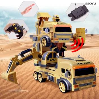 EBOYU 859 RC Transformer Truck Excavator Mixer RC Engineering Vehicle Robots modela na daljinsko upravljanje vozilom RC Fighting Toy Poklon
