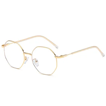 LONSY Classic retro okrugle naočale za kratkovidnost žene muškarci metalne ružičaste naočale okvira gotovih lijekova na recept za naočale s kutijom