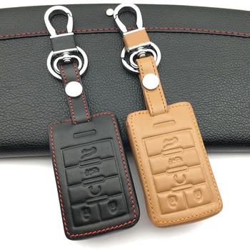 Vruće prodaju automobil kožna torbica poklopac daljinskog privjesku za Cadillac Escalade ATSL SRX XTS SLS CTS STS ATS BLS 4 tipke / 5 gumba torbica-ključ