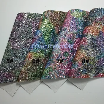 Rainbow nabijen sjaj tkanine od sintetičke kože tkaninom za obuću torbe kauč Lukove i DIY pribor tkanina P1024