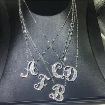 Izjava alfabet od 26 slova privjesak ogrlice za žene 925 sterling srebra privjesak AAAAA cz modni nakit poklon za Rođendan