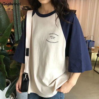 Majica za žene studenti pismo tiskanih šarenilo korejski stil Ins slobodna identitet jednostavan ljeto je novi vrući rasprodaja estetski tees top