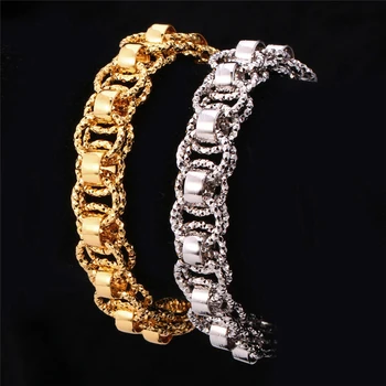 U7 ručno lanac narukvica modni gold/silver/crna boja 21 cm jedinstveni okrugli narukvice žene/muški nakit hot prodaja H489