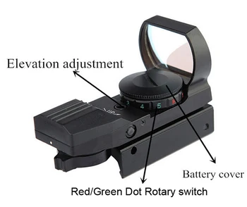 Taktička optika 1x22 crvena zelena točka vanjski refleksijska vid 4 tipa vida prizor za pištolj Airsoft Weaver 11mm / 22mm airsoft. gun