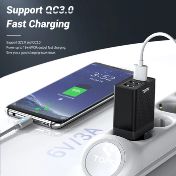 TOPK Quick Charge 3.0 USB punjač za Samsung S9 S10 Xiaomi Mi 9 Redmi Note 7 Fast QC 3.0 EU Travel Wall punjač za mobilni telefon