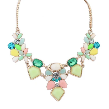 [Marte&Joven] Novi Modni Izričaj Šareni Cvjetni Dizajn Slatki Crystal Ogrlice Za Žene