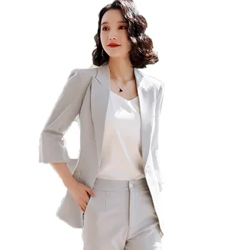 2020 novi ženski formalni elegantan ženski ured Lady брючные odijela posao pr-blazer odijelo jakne duljina nogavica set od dva komada
