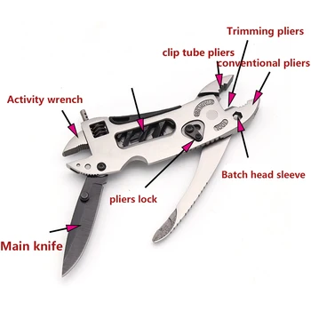 1pc mini podesivi ključ Мультитул kliješta džepni nož, odvijač set čeljusti i iščašenje popravak opstanak ručni vanjski alat