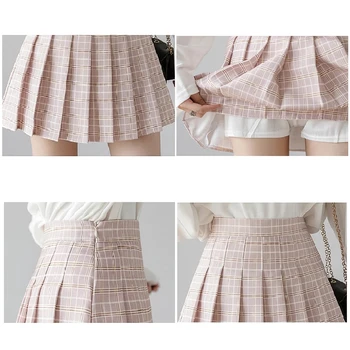 Korejski Moda Плиссированная Mini Suknja Žene Ljeto Visokim Strukom Pokrivač Mini Suknja Japanski Učenica Seksi Slatka Egirl Kawaii Skort