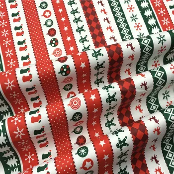 160 cm širina klasična zelena crvena bijela Božić Xms bend pamučna tkanina za DIY šivanje šarenilo, posteljina, odjeća tkanina haljina kuće