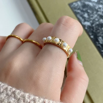 Prsten 925 sterling srebra moda jednostavan okrugli Cirkon kockice biseri prsten temperament divlja žena djevojka srebrni nakit za ruke