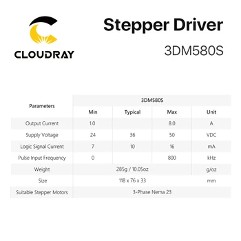 Cloudray 3DM580S 3-fazni stepper driver 24-50VDC za Nema 23 kontroler stepper motor stroj za graviranje CNC