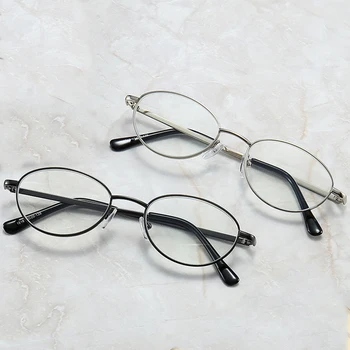 Munja Ovalni metalni okvir za naočale za čitanje muškarci i blue ray ultralight presbyopia naočale za čitanje +1.0 +1.5 +2.0 +2.5 +3.0 +3.5