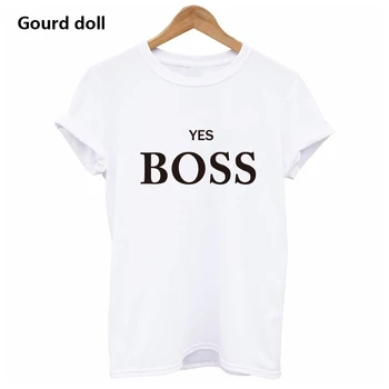 Harajuku Yes Boss Letter Print Ženska t-shirt kratki rukav O izrez 2019 summer femme tshirt svakodnevni t-shirt majice bijela/crna odjeća