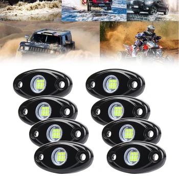 2/4/8Pods Led Rock Lights For Jeep Atv Suv Offroad Car Truck Boat Underbody Glow Trail Rig Lamp Underglow Led Neon Lights Wate