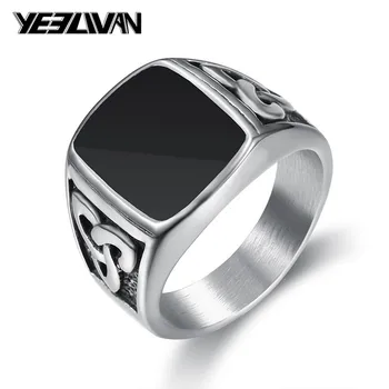 Sjeverni vikinzi prsten od nehrđajućeg čelika 316L crni punk muška prsten čekić klasicni srebrna boja biciklist prst nakit Drop shipping