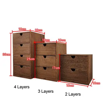 Vintage Drvena Kutija Kutija Za Pohranu Drvena Komoda Nakit, Kozmetika Organizator Ured Uređenje Doma Stolni Kutija Za Skladištenje