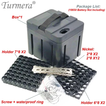 Turmera 13S8P 48V E-bike ionska baterija torbica za 18650 baterijski paket uključuje Držač kartice i trake nikal ponuditi mjesto 104 kom stanice