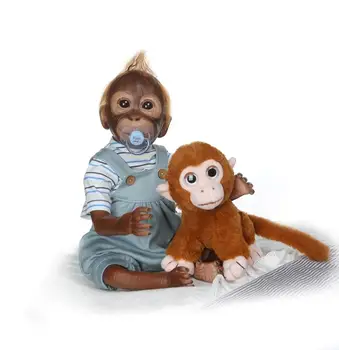 20 cm silikonski pomlađuje majmuni lutke 50 cm igračka majmun lutku baby soft tijelo slatka majmuna prate igračku
