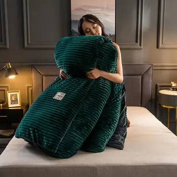 37 4kom jednostavan boja сгущает flanel toplu posteljinu postaviti baršunasti deka krevetu jastučnice kućni posteljina