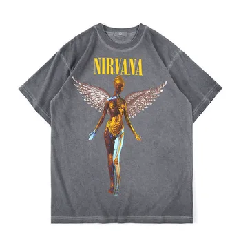 2020 A/W Brand New Women Wash Water Make Old T-shirt Anatomical Angel Print muška majica s kratkim rukavima