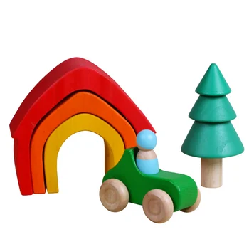 Drveni bilance blokovi drveni blokovi Дженга razvojne igračke drvene igračke šumske životinje ljuljačka djeca obrazovne igre igračke za dječake