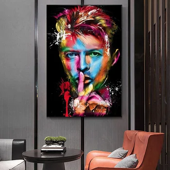 Portret Davida Bowieja umjetničke slike za ispis na platnu umjetničkih plakata i graviranje grafiti umjetnost David Bowie slike doma dekor