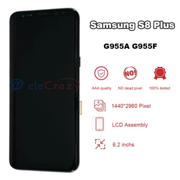 Originalni AMOLED za Samsung Galaxy S8 Plus G955F LCD zaslon osjetljiv na dodir дигитайзером i zamjena kućišta sklop test